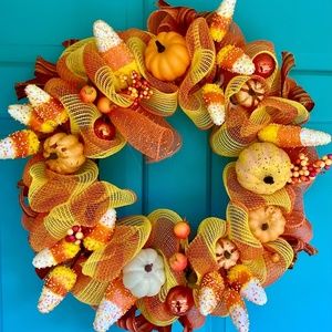 Fall Candy Corn Wreath